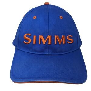 Simms Fitted Baseball Hat Solid Blue One Size Embroidered Vent Holes